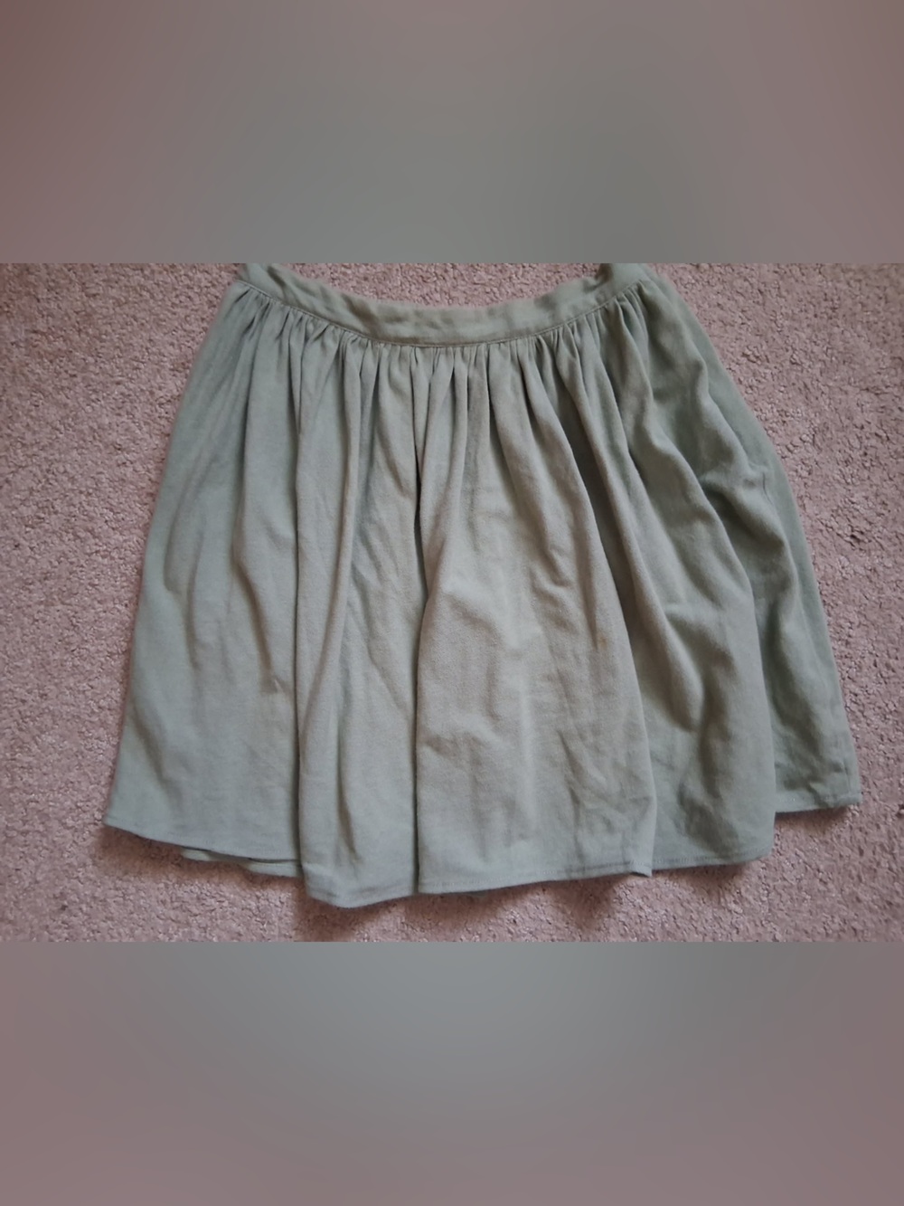 American Apparel Light Sage Gathered Skater Skirt